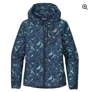 Patagonia Houdini Rain Jacket Size L Rock Jigsaw: Dolomite Blue